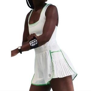 FREE PEOPLE White Green Easy Tiger Shortsie Sweat Wicking Quick Drying NWOT $98